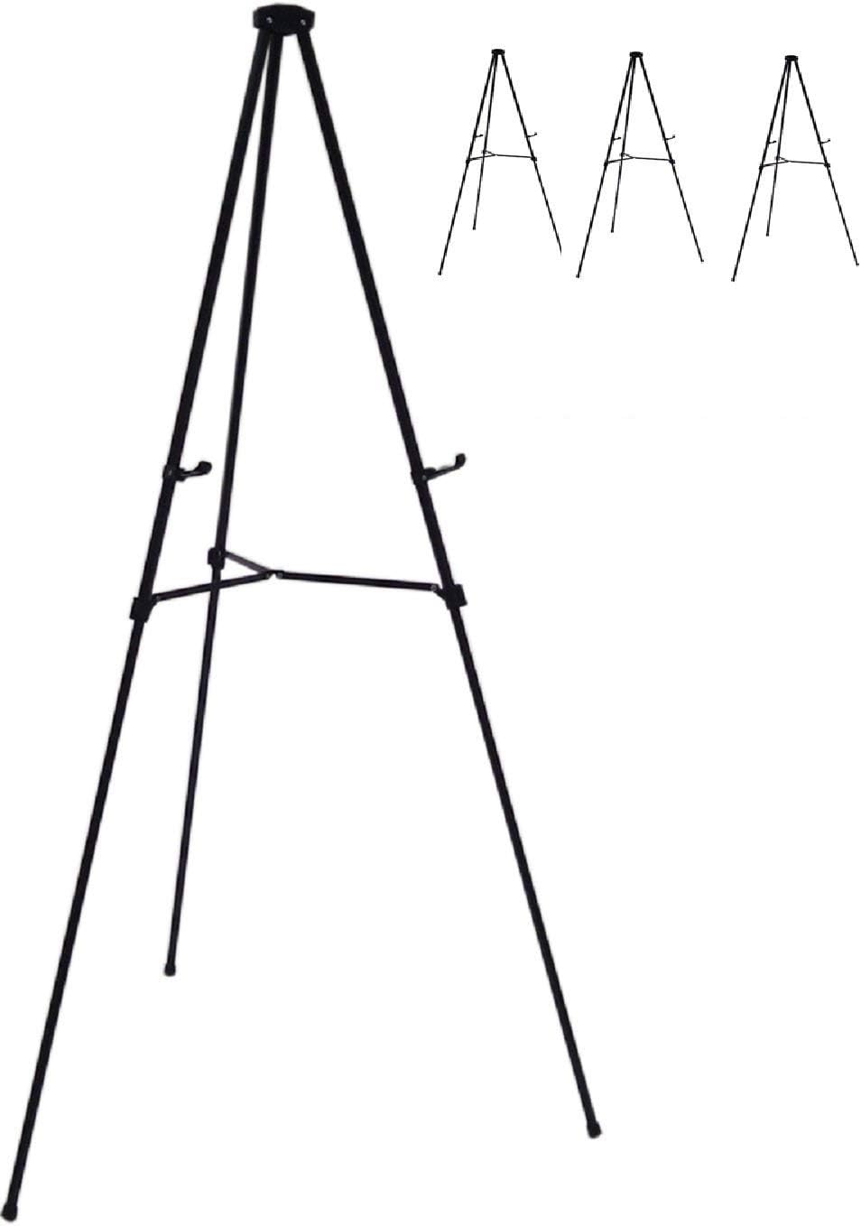 Lightweight Aluminum Telescoping Display Easel, 70 Inches, Black (4)